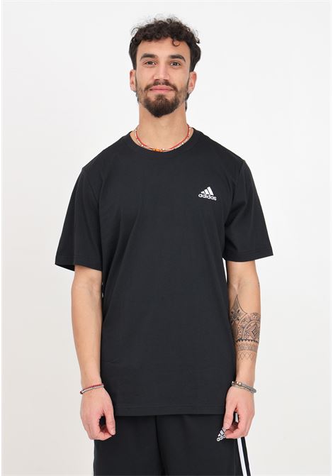 Essentials single jersey embroidered small logo black men's t-shirt ADIDAS PERFORMANCE | IC9282.